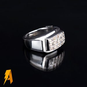 انگشتره الماس طبیعی دستساز نقره اسپرت مدل مخراجی بسیار شیک و لاکچری کد۳۴۲۸