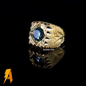 انگشتر موزانایت مخراج الماس معدنی افریقایی کد ۳۷۲۶