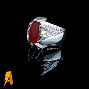 انگشتر عقیق یمنی سرخ کد ۵۱۶۵