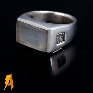 انگشتره دستساز نقره عقیق سفید مردانه اسپرت و حکاکی دعا کد۸۹۱۸