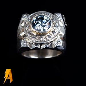 انگشتر دستساز نقره اسپرت مردانه موزانایت (اماس روسی) مدل خدایان کد۱۷۷۴