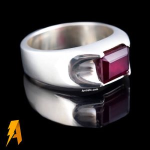 انگشتره دستساز نقره اسپرت یاقوت سرخ معدنی افریقایی ساده و زیبا کد۸۳۲۶