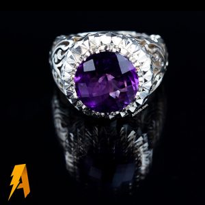 انگشتر آمیتیست مردانه کد ۹۱۸۴