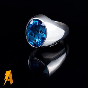 انگشتر توپاز سویس دست ساز نقره کد۳۸۲۷