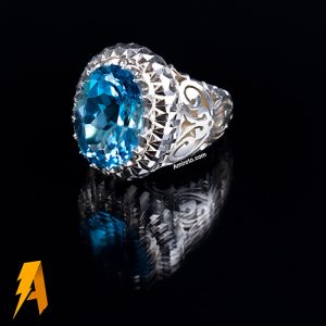 انگشتر توپاز طبیعی کد ۹۳۹۵