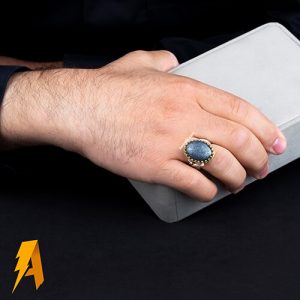 انگشتر مردانه نقره حدید حکاکی کد ۵۷۶۹