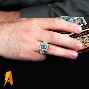 انگشتر دستساز نقره زمرد زامبیا معدنی کد ۱۶۸۹