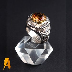 انگشتر سیترین معدنی کد ۸۶۳۸