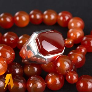 انگشتر عقیق سرخ یمنی کد۷۵۶۱