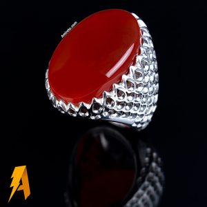 انگشتر عقیق یمنی سرخ کد ۸۵۹۵