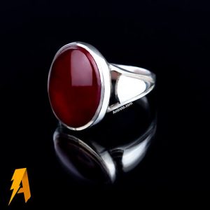 انگشتر دستساز نقره عقیق یمنی قرمز مدل صفوی کد۴۶۳۷