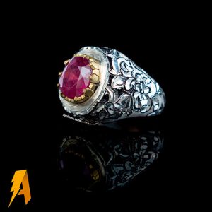 انگشتر یاقوت سرخ معدنی افریقایی کد ۱۹۴۸