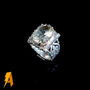 انگشتر نقره کوارتز لیمویی کد ۲۳۵۴