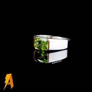 انگشتر دستساز نقره زبرجد معدنی افریقایی کد ۴۹۲۳