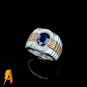 انگشتر یاقوت کبود معدنی کد ۳۶۹۹