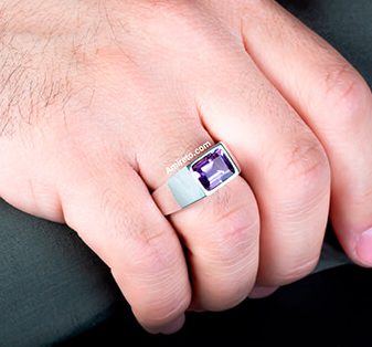 انگشتر آمیتیست مردانه کد 8666