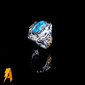 انگشتر دستساز نقره مدل شبکه ای