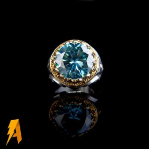 انگشتر دستساز نقره موزانایت (الماس روسی) کد ۷۵۱۴