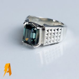 انگشتر نقره موزانایت مردانه کد ۶۳۸۵