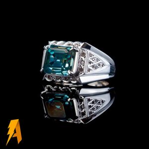 انگشتر موزانایت مخراج الماس طبیعی کد ۱۸۹۸