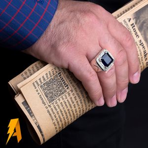 انگشترنقره یاقوت کبود معدنی اسپرت کد۶۷۶۶