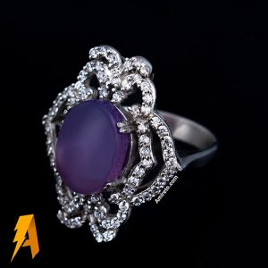 انگشتر زنانه نقره عقیق یمنی کبود بسیار زیبا کد۴۱۳۶