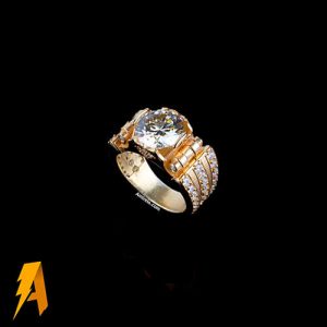 انگشتر مردانه نقره موزانایت کد ۳۱۳۷