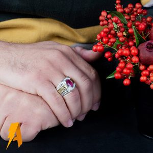 انگشتر یاقوت سرخ معدنی کد ۹۶۳۶