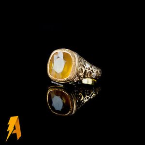 انگشتر نقره یاقوت زرد معدنی افریقایی کد ۷۲۸۹