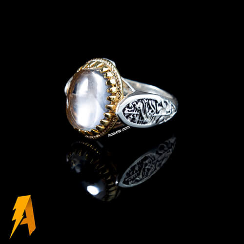 انگشتره نقره در نجف (کوارتز سفید) کد 8251 - Image 4