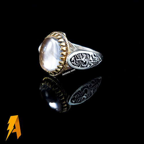 انگشتره نقره در نجف (کوارتز سفید) کد 8251 - Image 3