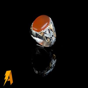 انگشتر عقیق یمنی سرخ کد ۹۶۹۳