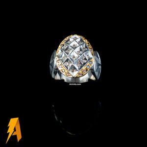 انگشتر نقره دستساز مردانه الماس طبیعی افریقایی کد ۲۶۸۴