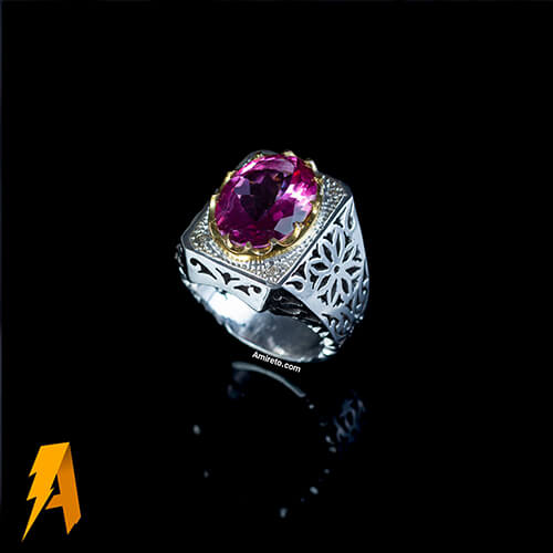 انگشتر آمیتیست مردانه کد 5566 - Image 3