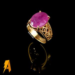انگشتر یاقوت سرخ معدنی زنانه کد ۸۲۵۷