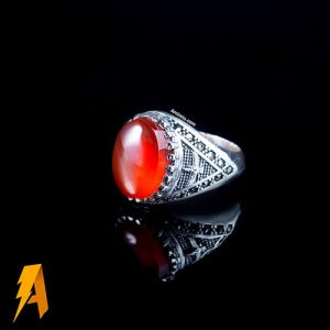 انگشتره نقره عقیق یمنی سرخ کد ۶۵۴۶