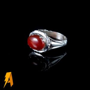 انگشتر نقره با عقیق یمنی قرمز کد ۲۳۳۳