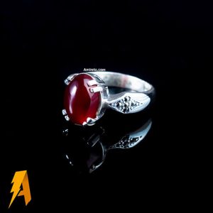 انگشتر نقره مردانه عقیق سرخ یمنی کد ۲۷۵۹