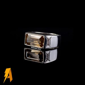 انگشتر نقره زیرکونیوم مخراج الماس معدنی افریقایی کد ۵۶۸۱