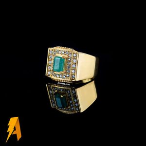 انگشتر زمرد نقره معدنی کد ۱۲۶۸