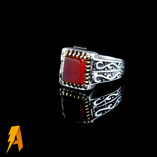 انگشتر نقره مردانه یمنی کد 9317 - Image 3