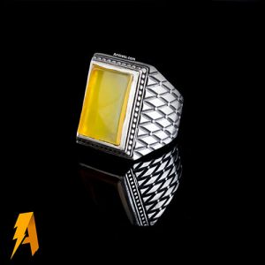 انگشتر نقره مردانه عقیق شرف الشمس کد ۴۸۵۷