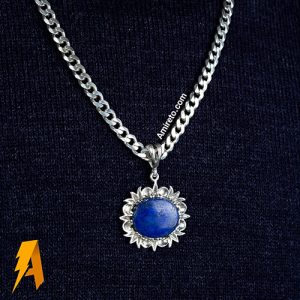 زنجیر و گردنی لاجورد معدنی خوش رنگ کد ۴۲۸۸