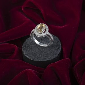 انگشتر زنانه نقره سیترین کد ۱۱۱۴۲