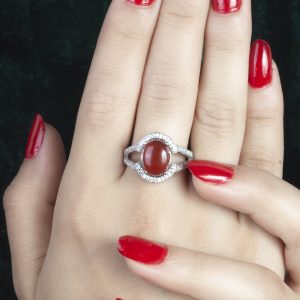 انگشتر زنانه نقره عقیق یمنی سرخ کد ۱۱۱۸۸