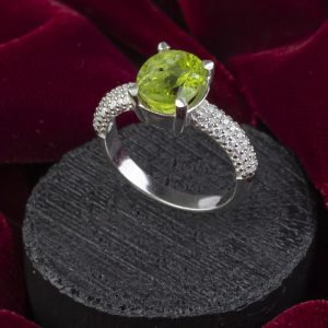 انگشتر زنانه نقره زبرجد طبیعی کد ۱۱۱۴۸