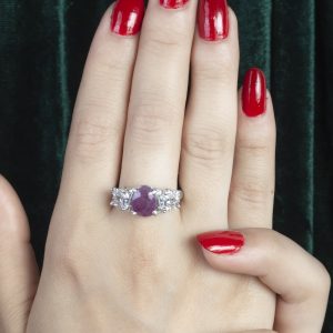 انگشتر زنانه نقره یاقوت سرخ کد ۱۱۱۸۰