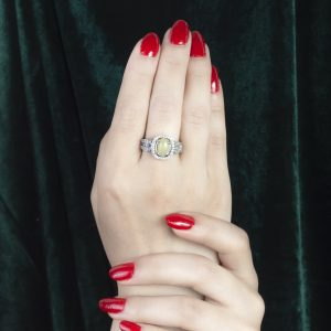 انگشتر زنانه نقره اوپال کد ۱۱۱۵۱