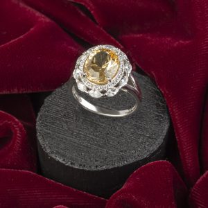 انگشتر زنانه نقره سیترین کد ۱۱۱۷۳