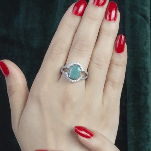 انگشتر زنانه نقره زمرد کد ۱۱۱۸۱